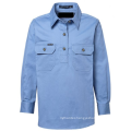 Kids  Half  Button L/S DB chest pocket 100% cotton shirts